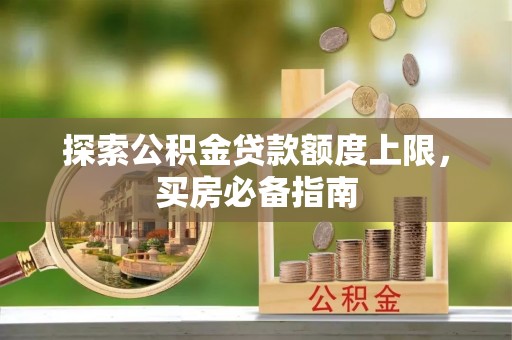 嫩江探索公积金贷款额度上限，买房必备指南